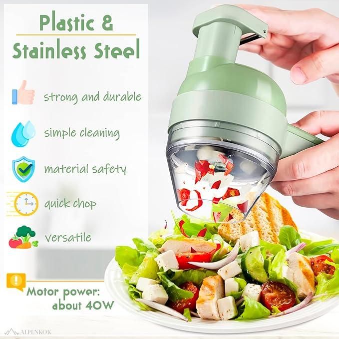 Time Saver 4-in-1 Portable Electric Food Chopper