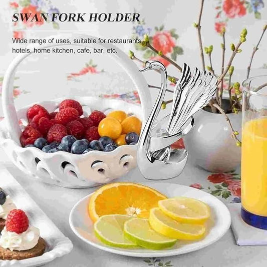 Swan Base Fork Holder With Fork Set for  Kitchen & Home Decor