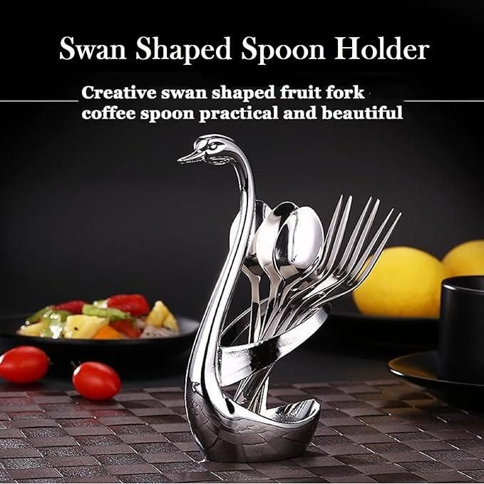 Swan Base Fork Holder With Fork Set for  Kitchen & Home Decor
