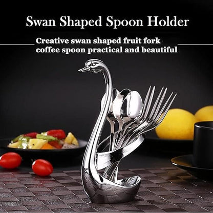 Swan Base Fork Holder With Fork Set for  Kitchen & Home Decor